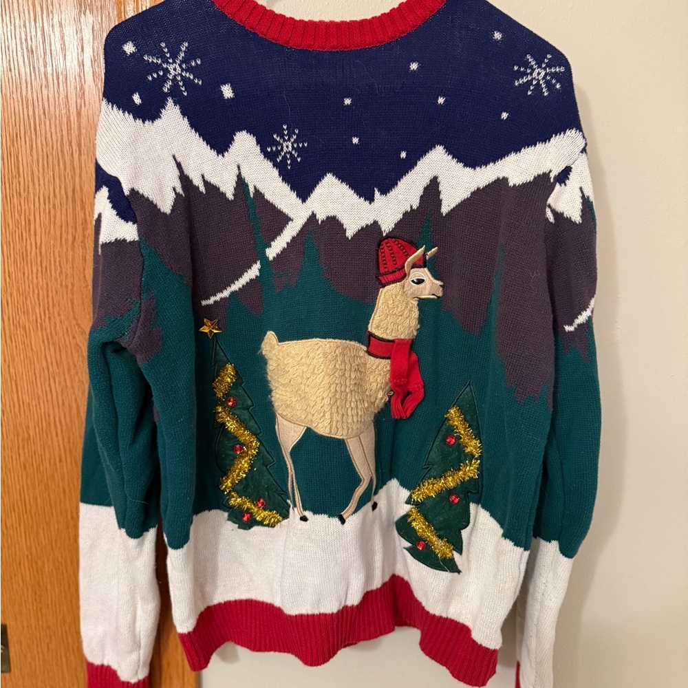 32 Degrees Festive Llama Sweater - Red, Green, White
